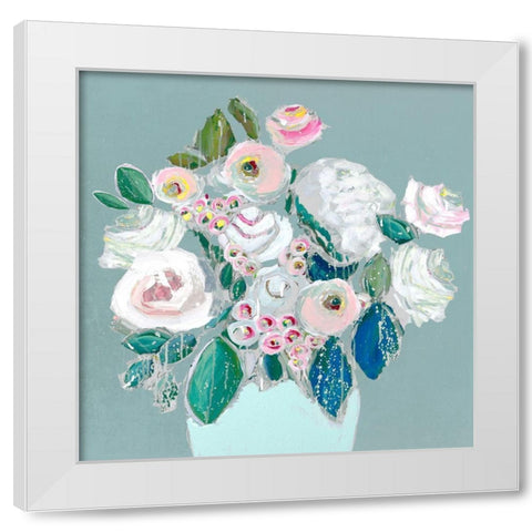 Lively Bouquet  White Modern Wood Framed Art Print by Rivera, Michelle