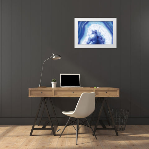 Blue Lace Agate I White Modern Wood Framed Art Print by Hartson-Weddle, Ryan