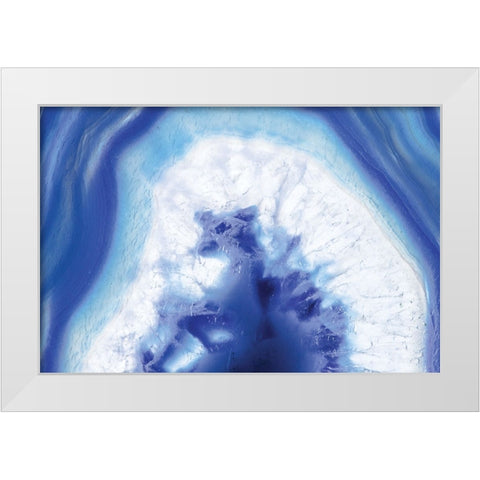 Blue Lace Agate I White Modern Wood Framed Art Print by Hartson-Weddle, Ryan