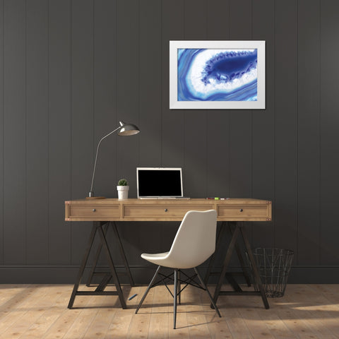 Blue Lace Agate II White Modern Wood Framed Art Print by Hartson-Weddle, Ryan