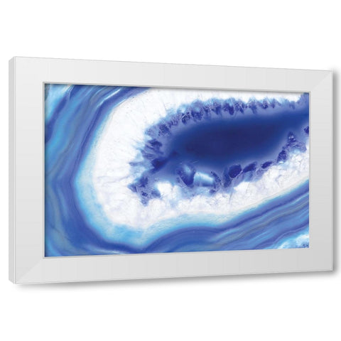 Blue Lace Agate II White Modern Wood Framed Art Print by Hartson-Weddle, Ryan