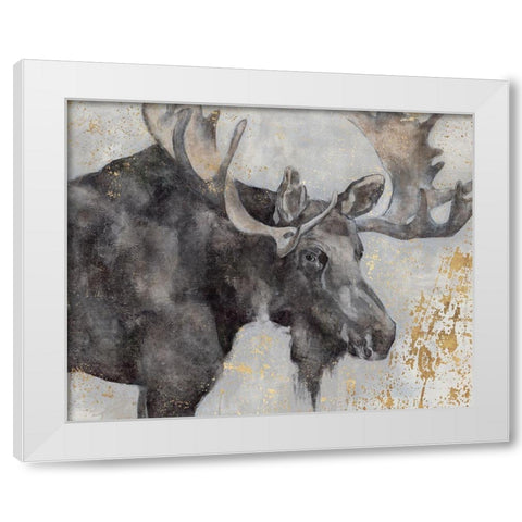 Alces Trail I  White Modern Wood Framed Art Print by Hawksley, Beverley