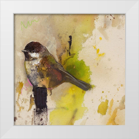Yellow Goldfinch  White Modern Wood Framed Art Print by St Amant, Daniel