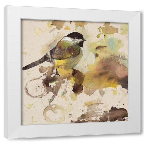 Yellow Wooland Bird  White Modern Wood Framed Art Print by St Amant, Daniel