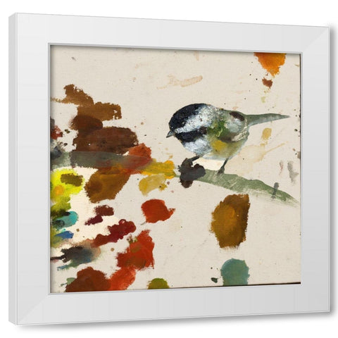 Chiffchaff White Modern Wood Framed Art Print by St Amant, Daniel