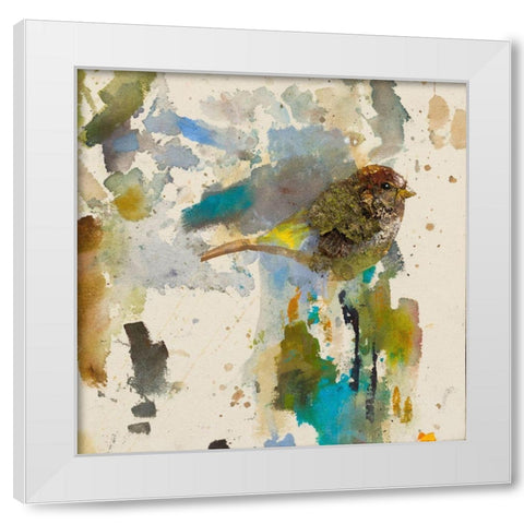 Blue Chiffchaff  White Modern Wood Framed Art Print by St Amant, Daniel