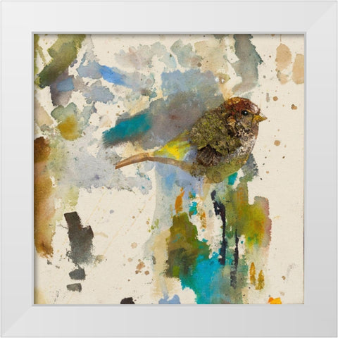 Blue Chiffchaff  White Modern Wood Framed Art Print by St Amant, Daniel