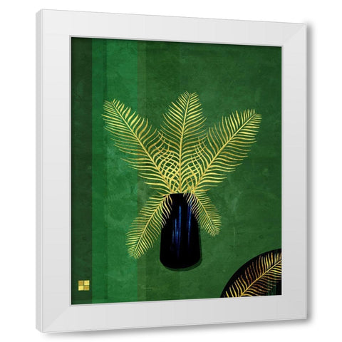 Fern Bouquet White Modern Wood Framed Art Print by Hogan, Aoibhne