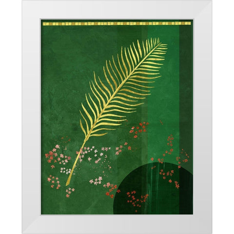 Lush Green Leaf White Modern Wood Framed Art Print by Hogan, Aoibhne