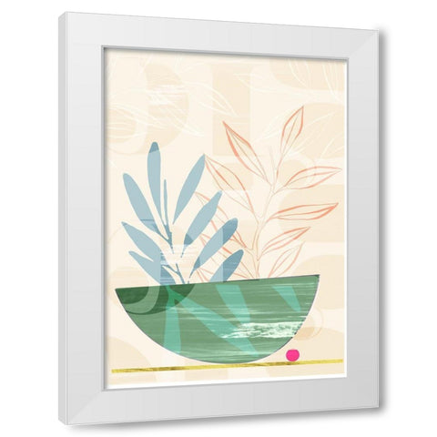 Shibori Bowl Green White Modern Wood Framed Art Print by Hogan, Aoibhne