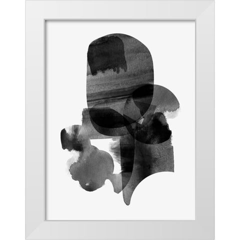 Shimmering Black I White Modern Wood Framed Art Print by Hogan, Aoibhne