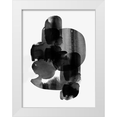 Shimmering Black II White Modern Wood Framed Art Print by Hogan, Aoibhne