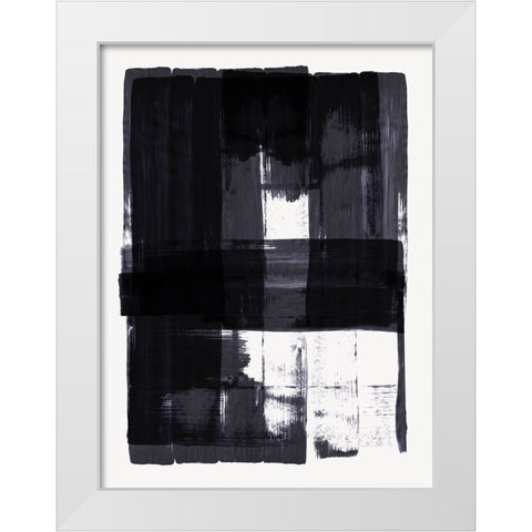 Square Black Stroke I White Modern Wood Framed Art Print by Hogan, Aoibhne