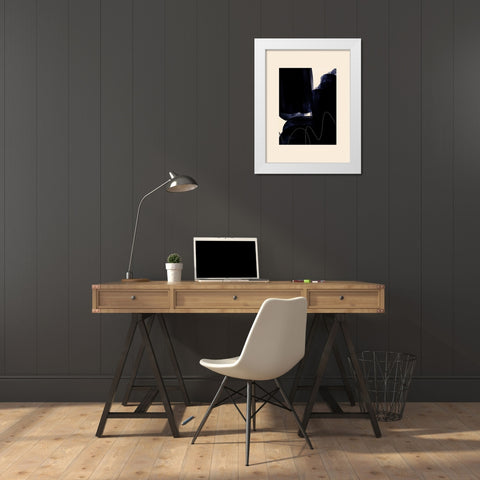 Blobs of Black II White Modern Wood Framed Art Print by Hogan, Aoibhne