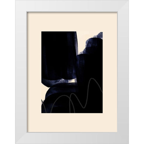 Blobs of Black II White Modern Wood Framed Art Print by Hogan, Aoibhne