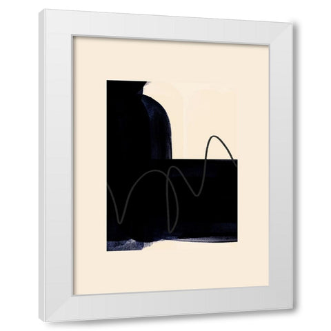 Blobs of Black III White Modern Wood Framed Art Print by Hogan, Aoibhne