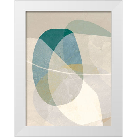 Formations of Blue III White Modern Wood Framed Art Print by Hogan, Aoibhne