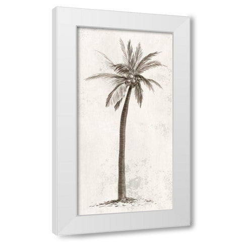 Vintage Palm Tree II White Modern Wood Framed Art Print by Ian C