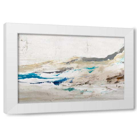 Blue Cliff I  White Modern Wood Framed Art Print by Ian C