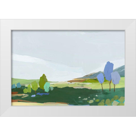 Green Pasture  White Modern Wood Framed Art Print by Ian C