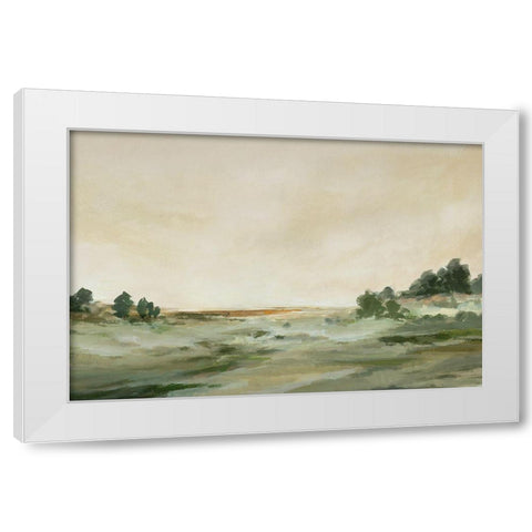 Green Landscape  White Modern Wood Framed Art Print by Ian C
