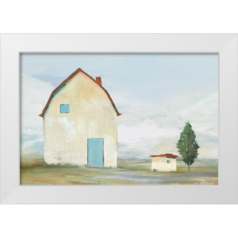 Yellow Barn I  White Modern Wood Framed Art Print by Ian C