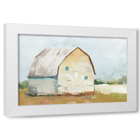 Yellow Barn II  White Modern Wood Framed Art Print by Ian C