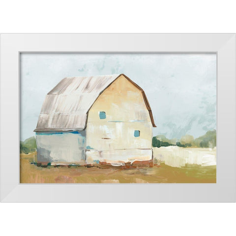 Yellow Barn II  White Modern Wood Framed Art Print by Ian C