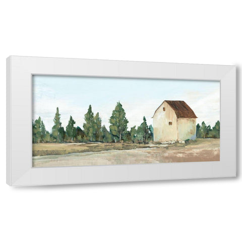 Yellow Barn III White Modern Wood Framed Art Print by Ian C