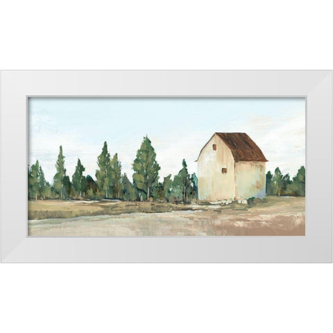 Yellow Barn III White Modern Wood Framed Art Print by Ian C