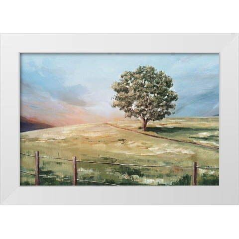Sunset Tree  White Modern Wood Framed Art Print by Ian C