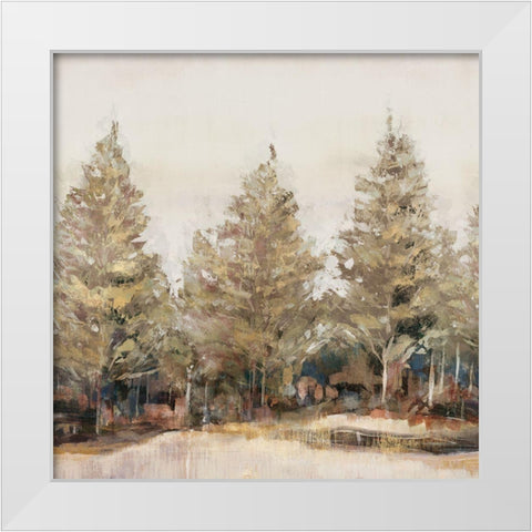Gold Forest I  White Modern Wood Framed Art Print by Ian C