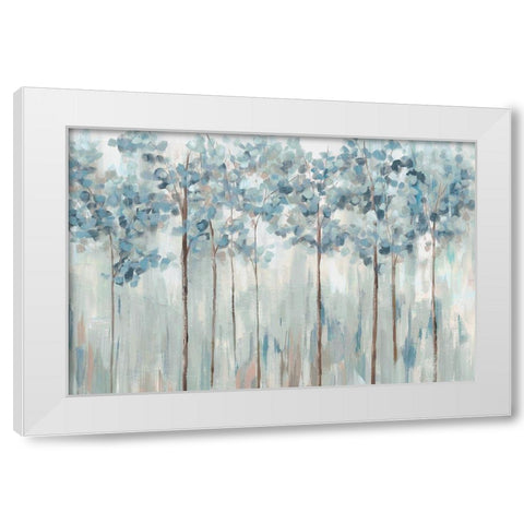 Blue Forest  White Modern Wood Framed Art Print by Ian C