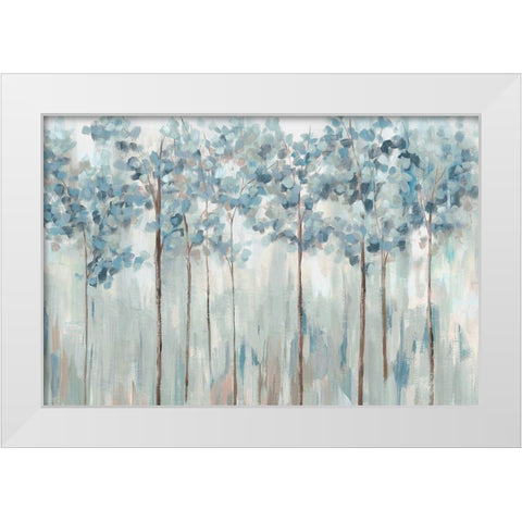 Blue Forest  White Modern Wood Framed Art Print by Ian C