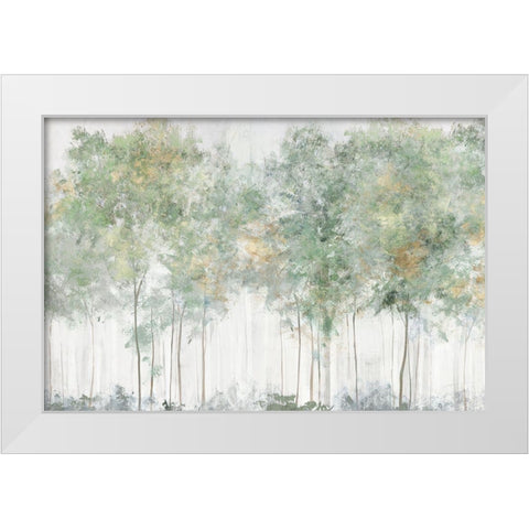 Green Wonderland  White Modern Wood Framed Art Print by Ian C