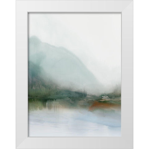Sapphire Lake I  White Modern Wood Framed Art Print by Ian C