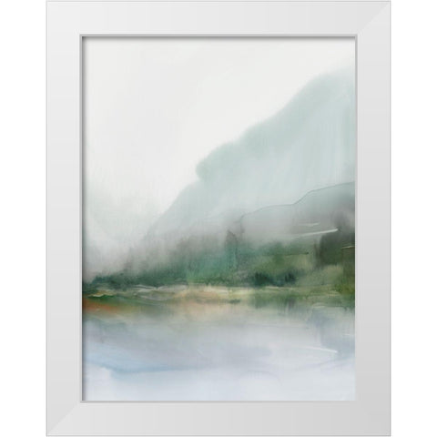 Sapphire Lake II  White Modern Wood Framed Art Print by Ian C