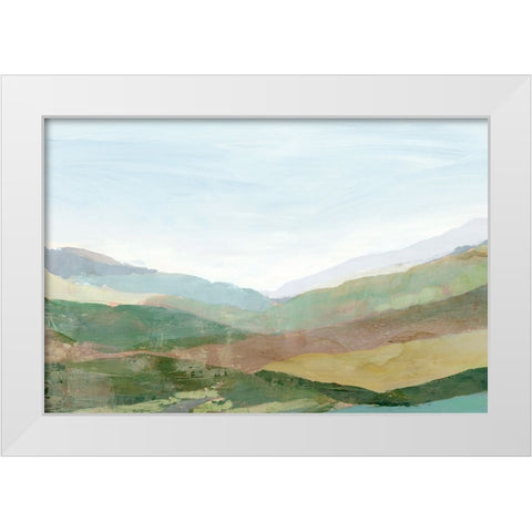 Colourful Plains I White Modern Wood Framed Art Print by Ian C