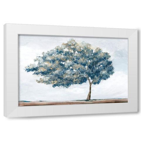 Blue Golden Tree White Modern Wood Framed Art Print by Ian C