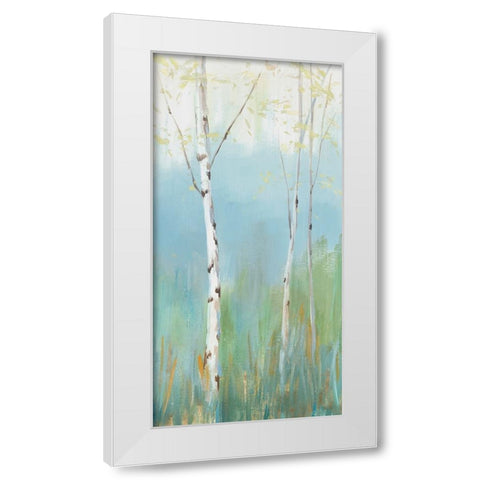 Birch Harmonies II White Modern Wood Framed Art Print by Ian C