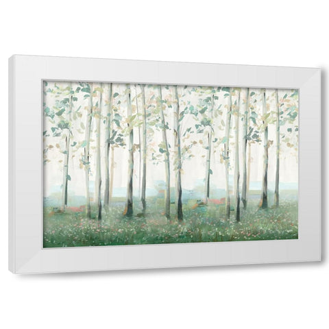Wildflower Forest White Modern Wood Framed Art Print by Ian C
