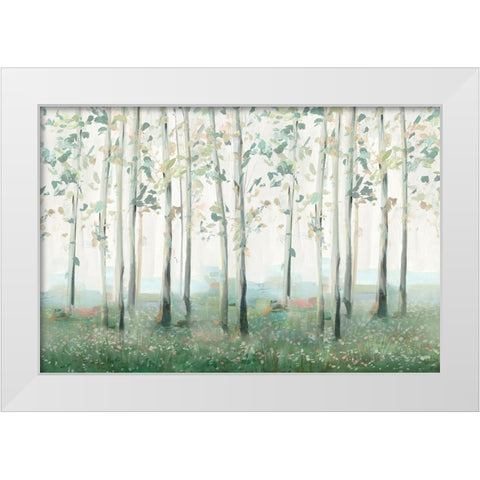 Wildflower Forest White Modern Wood Framed Art Print by Ian C
