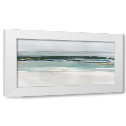 Serenity by the Lake White Modern Wood Framed Art Print by Ian C