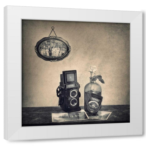 Zero Pixels White Modern Wood Framed Art Print by Barber, Ian