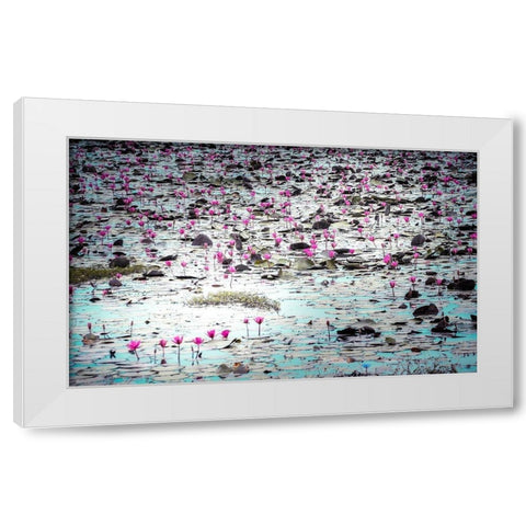 Flowers in the Creek White Modern Wood Framed Art Print by Valner, Jessica