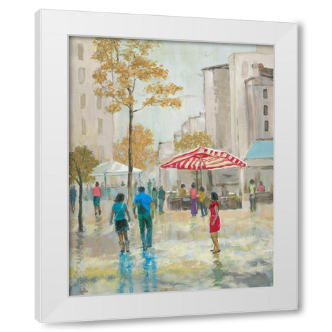 Small town girl White Modern Wood Framed Art Print by Joy, Julie