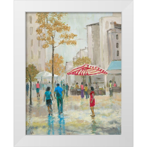 Small town girl White Modern Wood Framed Art Print by Joy, Julie