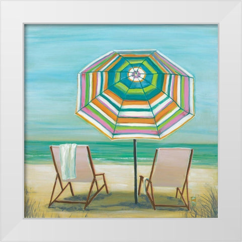 Two by the Sea I White Modern Wood Framed Art Print by Joy, Julie