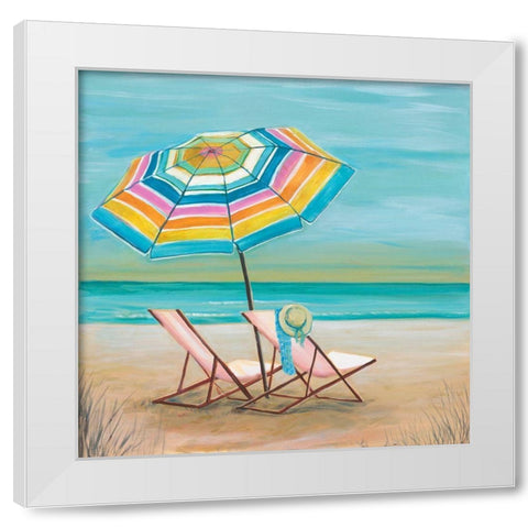Two By The Sea II White Modern Wood Framed Art Print by Joy, Julie