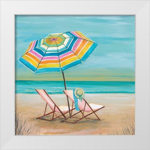 Two By The Sea II White Modern Wood Framed Art Print by Joy, Julie
